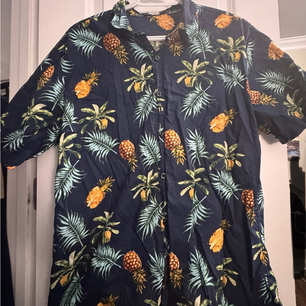 Tropical Pineapple Print Shirt